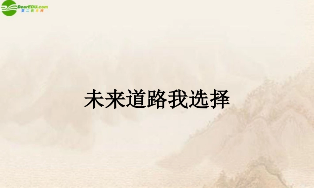 九年级政治 第十课第三框未来道路我选择课件 人教新课标版 课件