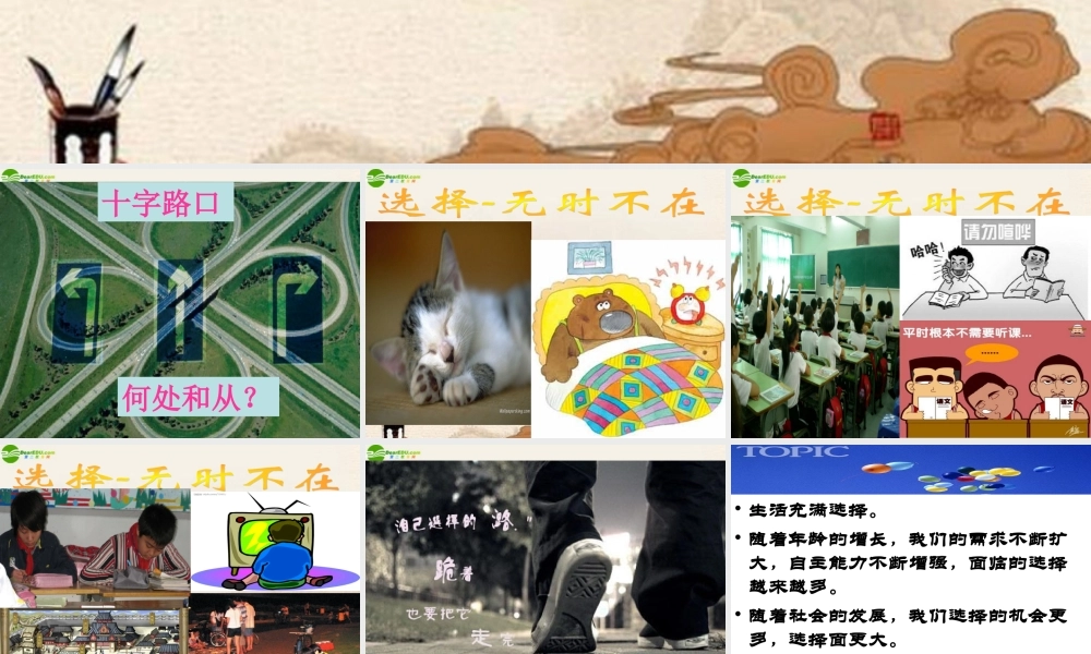 九年级政治 第十课第三框未来道路我选择课件 人教新课标版 课件