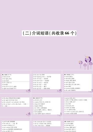 初中阶段重点短语梳理(2)介词短语(共收录66个)课件