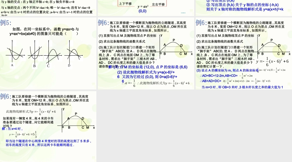 九年级数学下册(第二十六章二次函数)复习课件 新人教版 课件