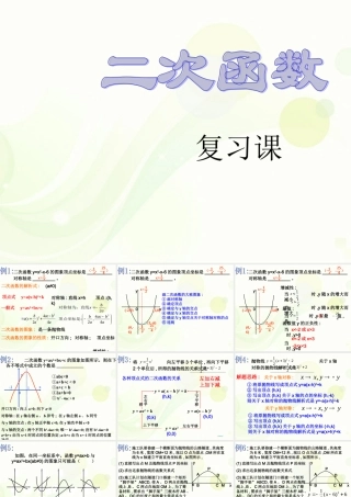 九年级数学下册(第二十六章二次函数)复习课件 新人教版 课件