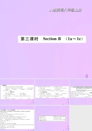 八年级英语上册 Unit 9 Can you come to my party(第3课时)Section B习题课件 (新版)人教新目标版 课件