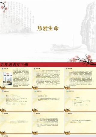 九年级语文下册 第08课热爱生命2课件 人教新课标版 课件