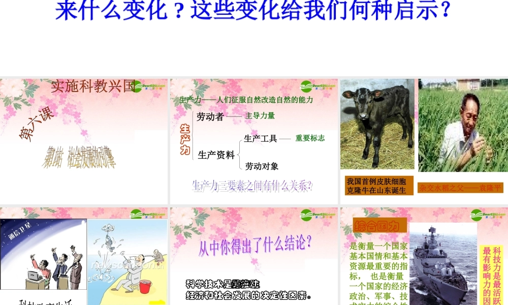 九年级思想品德 第6课第1站(社会发展的引擎)课件 北师大版 课件