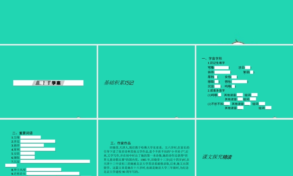 七年级语文上册 第二单元 8 十三岁的际遇课件 (新版)苏教版 课件