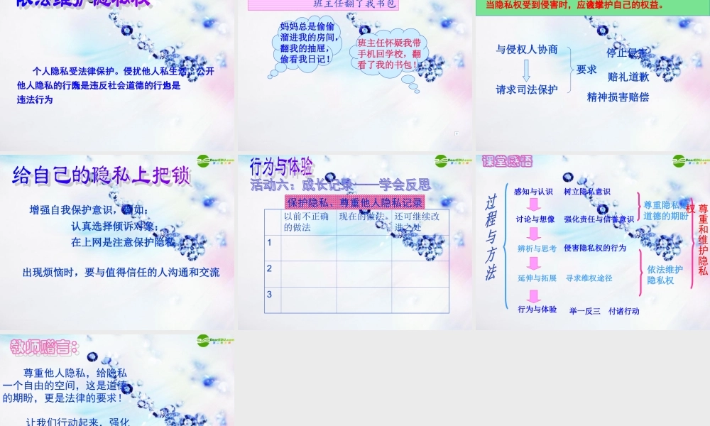 八年级政治下册 第五课(隐私受保护)第二框课件 人教新课标版 课件