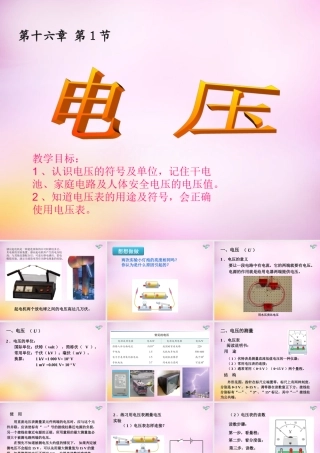 九年级物理全册 第十六章 第一节(电压)课件 (新版)新人教版 课件