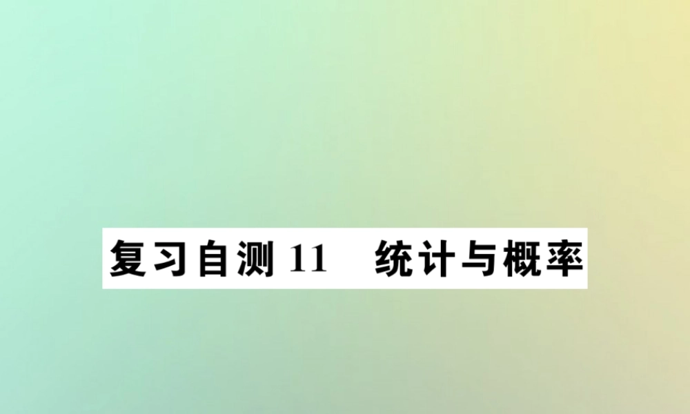 九年级数学下册 复习自测11 统计与概率习题课件 (新版)新人教版 课件