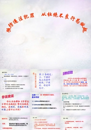 中学七年级政治下册 15.2 预防违法犯罪 从杜绝不良行为做起课件 鲁教版 课件