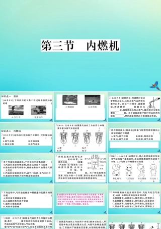 九年级物理全册 第十三章 内能与热机 第三节 内燃机习题讲评课件 (新版)沪科版 课件