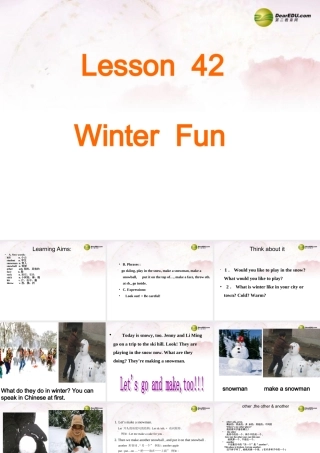 中学七年级英语下册 Lesson 42 Winter Fun课件 冀教版 课件