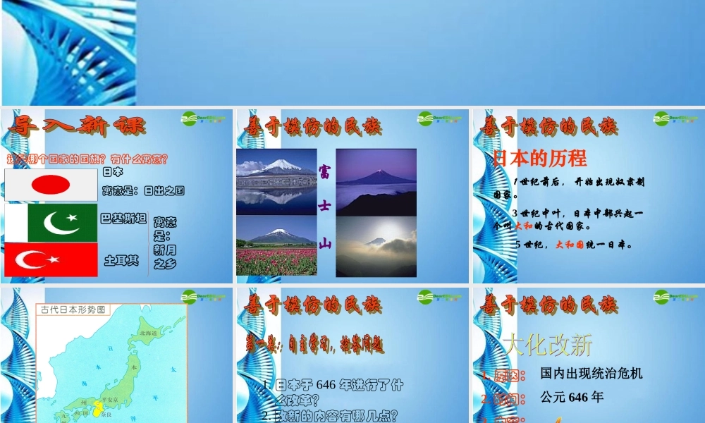 八年级历史下册 第19课 日出之国与新月之国课件 北师大版 课件