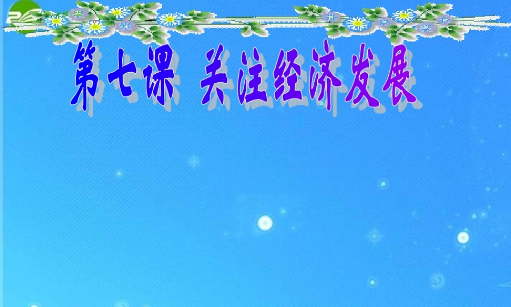 九年级政治 关注经济发展课件 粤教版 课件