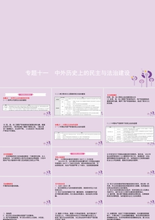 中考历史复习 题型突破 专题十一 中外历史上的民主与法治建设课件