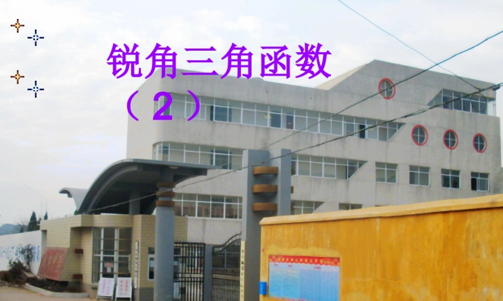 九年级数学下册 281 锐角三角函数课件2 新人教版 课件