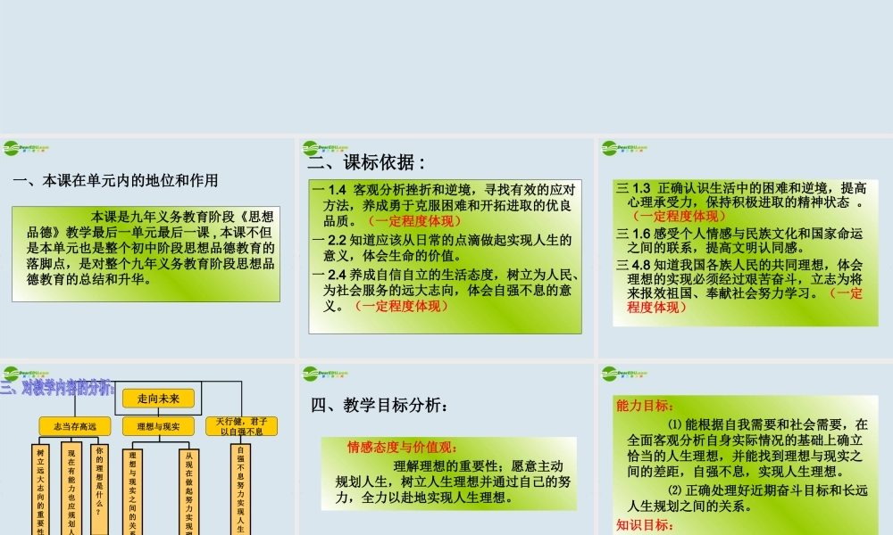 九年级政治 第二十三课(走向未来)课件 教科版 课件