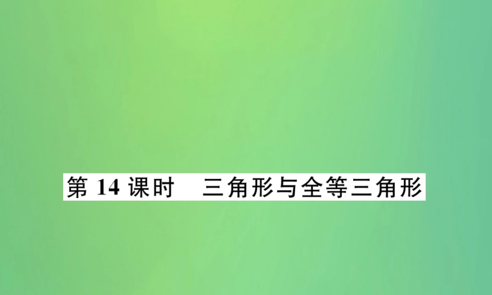 中考数学复习 第4章 图形的性质 第14课时 三角形与全等三角形(精讲)课件