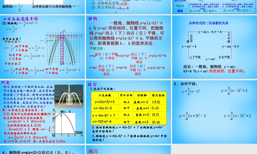 九年级数学下册 2613 二次函数的图像(第3课时)课件 新人教版 课件