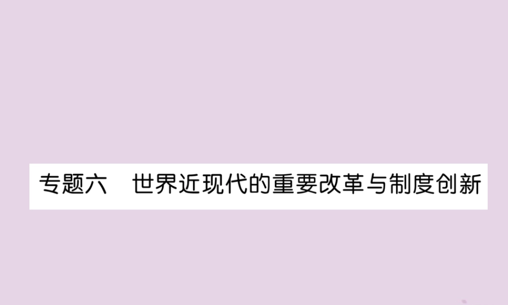 中考历史总复习 第二编 热点专题速查篇 专题6 世界近现代的重要改革与制度创新(精讲)课件