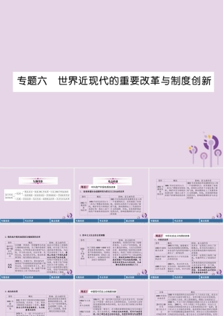 中考历史总复习 第二编 热点专题速查篇 专题6 世界近现代的重要改革与制度创新(精讲)课件