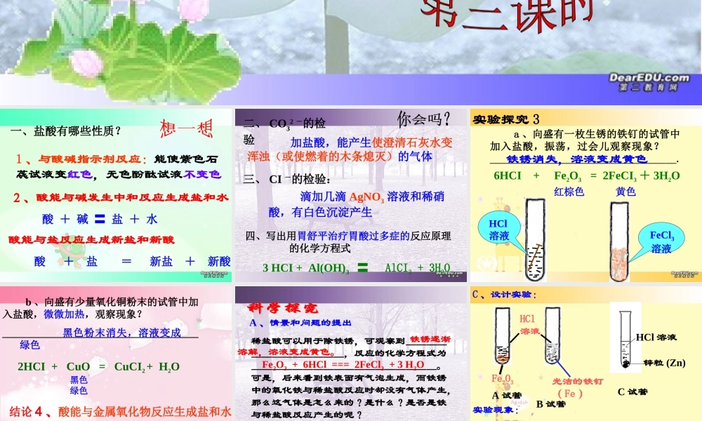 探索酸的性质第3课时 浙教版 课件