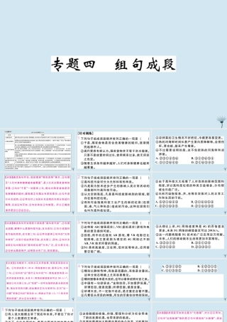 九年级语文上册 专题四 组句成段作业课件 新人教版 课件