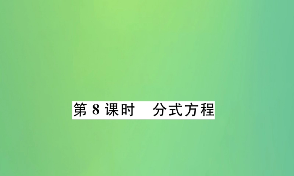 中考数学复习 第2章 方程(组)与不等式(组)第8课时 分式方程(精讲)课件