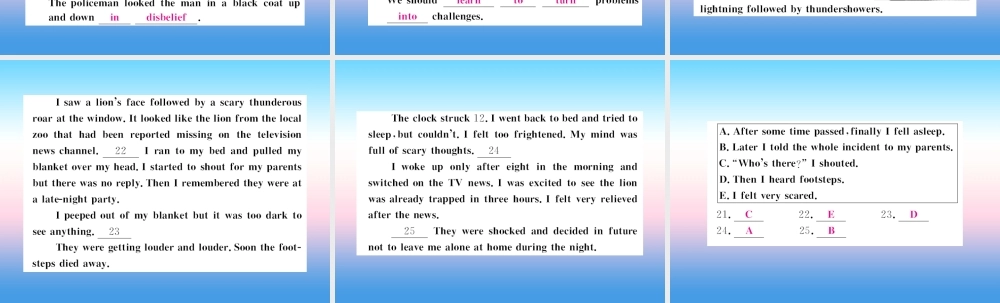 九年级英语全册 Unit 12 Life is full of the unexpected(第2课时)习题课件 (新版)人教新目标版 课件