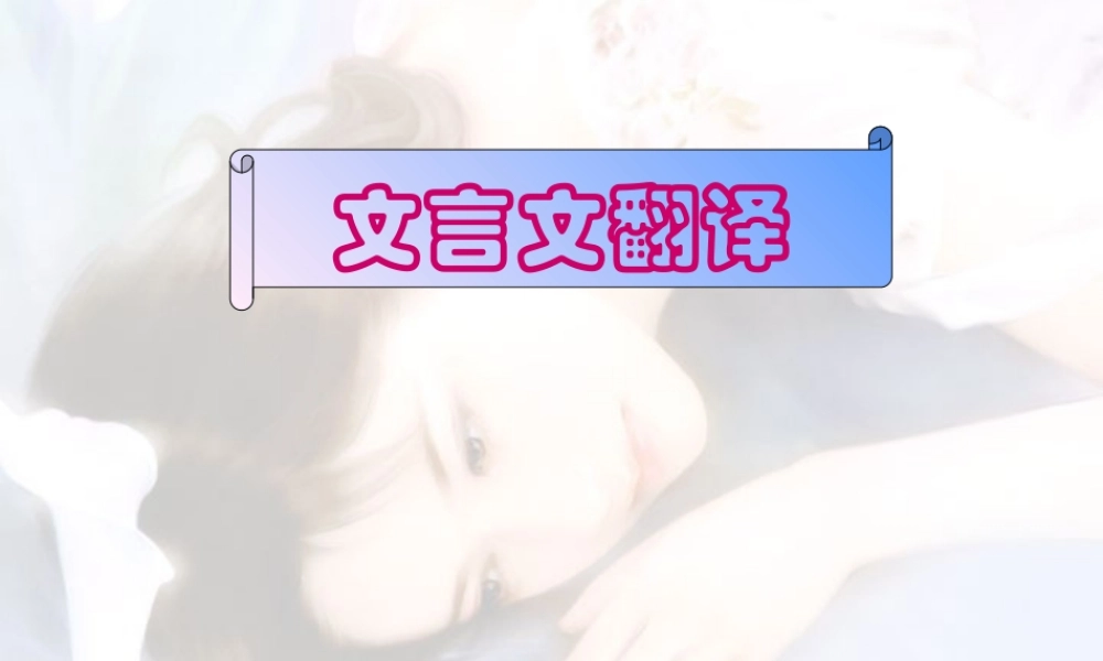 人教版文言文翻译技巧 课件