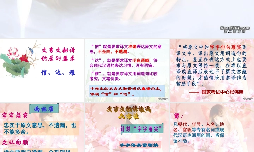 人教版文言文翻译技巧 课件