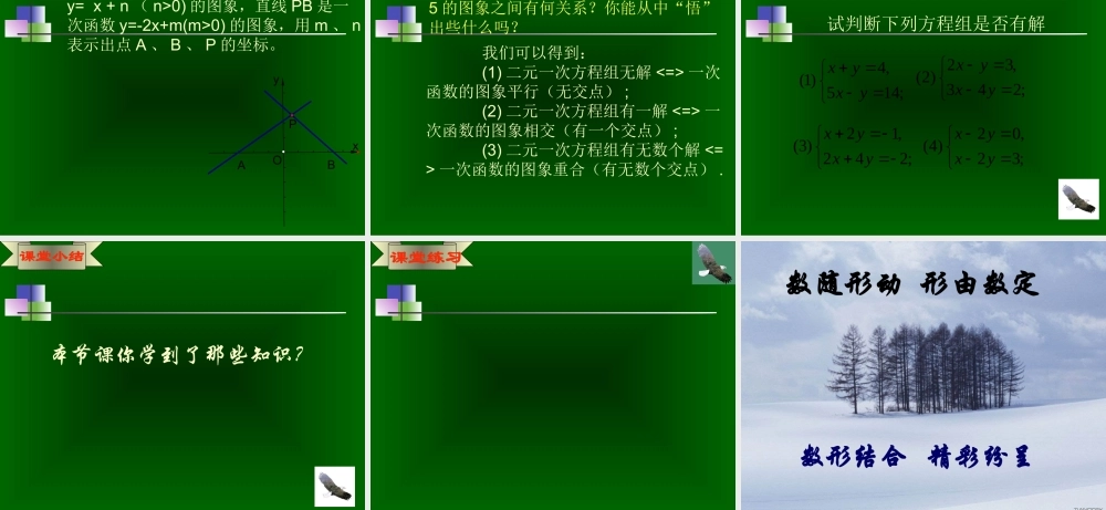 八年级数学二元一次方程组的图象解法课件 苏科版 课件