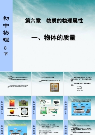 初中物理竞赛 物体的质量课件