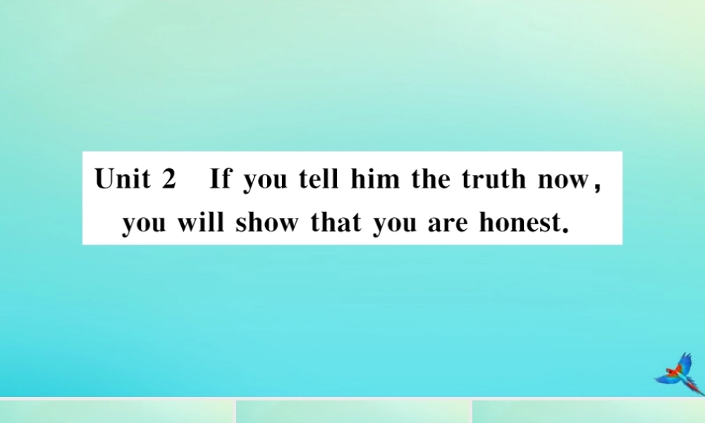 九年级英语上册 Module 6 Problems Unit 2 If you tell him the truth now，you will show that you are honest(小册子)习题课件 (新版)外研版 课件