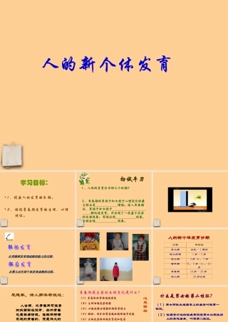 八年级生物上册 人的新个体发育1课件 苏科版 课件