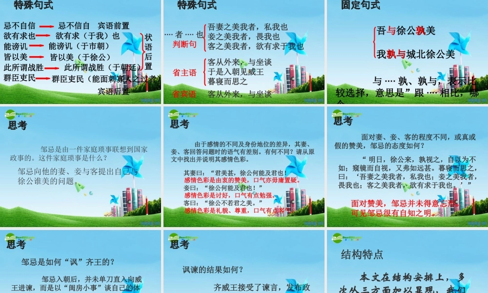 九年级语文下册(邹忌讽齐王纳谏)优秀课件(29页) 人教新课标版 课件