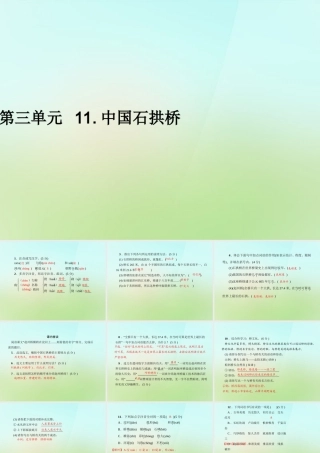 八年级语文上册 第三单元 11.中国石拱桥习题课件 新人教版 课件