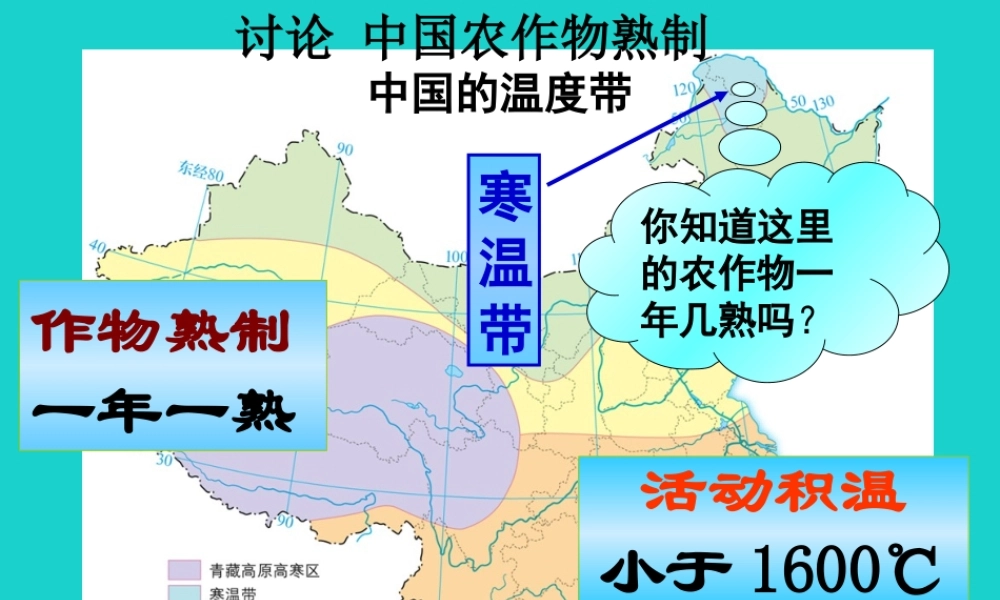 八年级地理上册 第二章 第三节 气候与人类活动 讨论 中国农作物熟制课件 中图版 课件