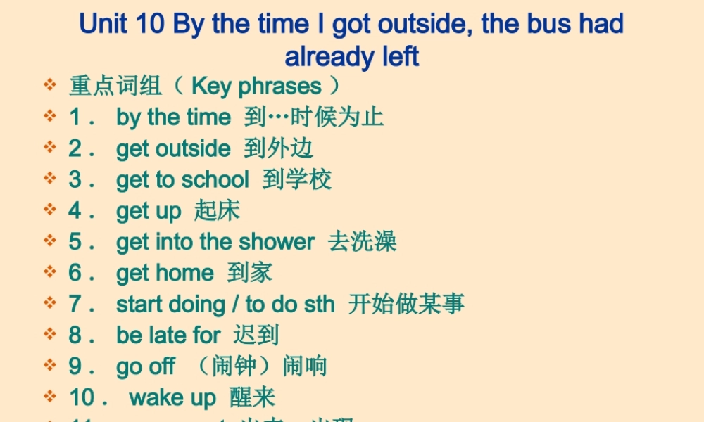 九年级英语Unit10复习课件 人教新目标版 课件