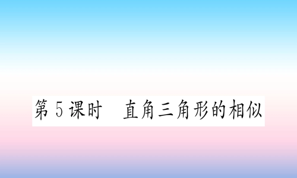 九年级数学下册 第27章 相似 272 相似三角形 2721 相似三角形的判定 第5课时 直角三角形的相似课堂导练课件(含中考真题)(新版)新人教版 课件