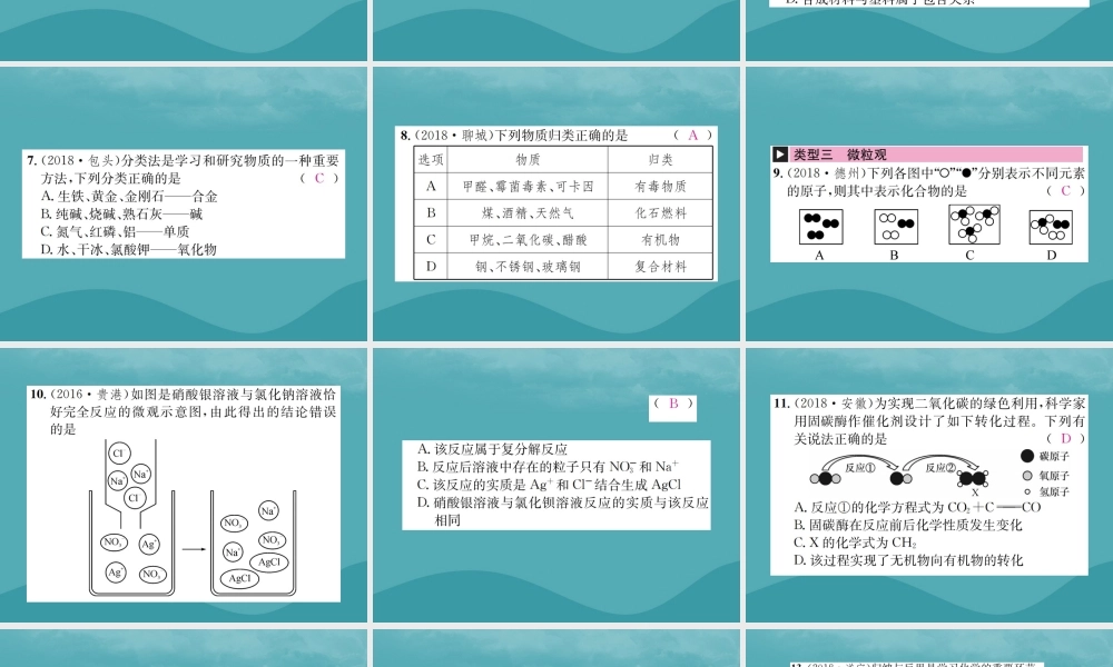 中考化学复习 滚动小专题(七)化学思想方法的应用课件 鲁教版 课件