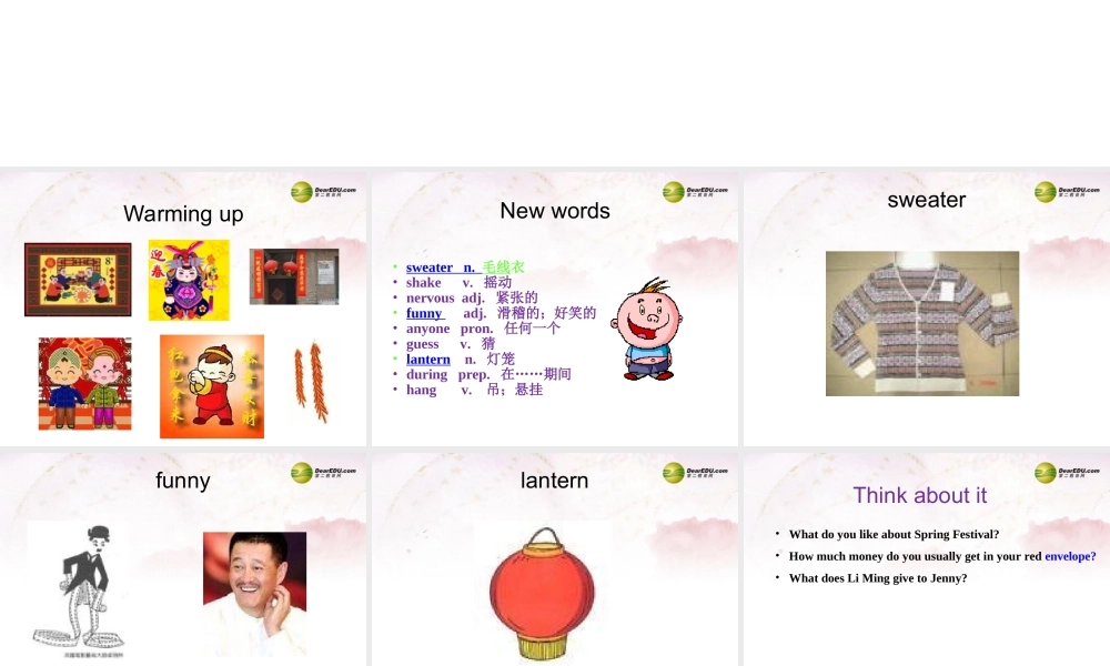 中学七年级英语下册 Lesson 45 Li Ming s Favourite Festival课件 冀教版 课件