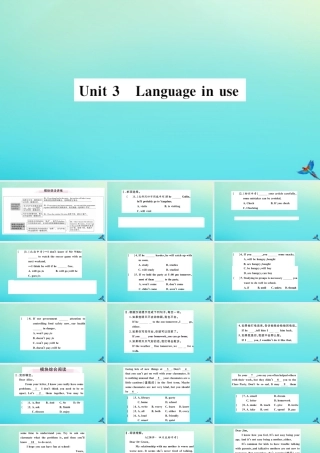 九年级英语上册 Module 6 Problems Unit 3 Language in use习题课件 (新版)外研版 课件