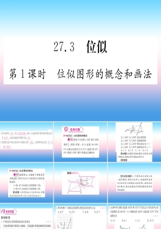 九年级数学下册 第27章 相似 273 位似 第1课时 位似图形的概念和画法课堂导练课件(含中考真题)(新版)新人教版 课件