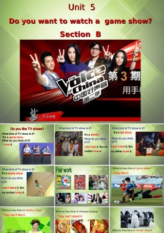 八年级英语上册 Unit 5 Do you want to watch a game show Section B课件 (新版)人教新目标版 课件