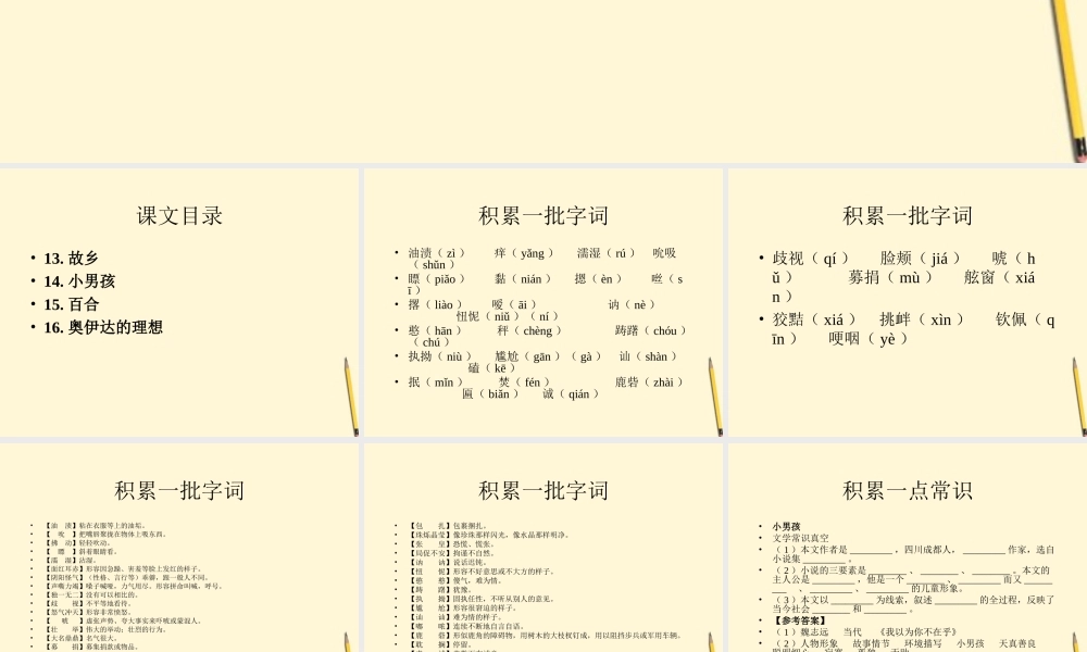 九年级语文下册 第四单元复习课件 语文版 课件