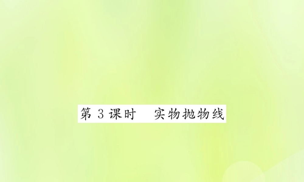 九年级数学上册 第二十二章 二次函数 223 实际问题与二次函数 第3课时 实物抛物线课件 (新版)新人教版 课件