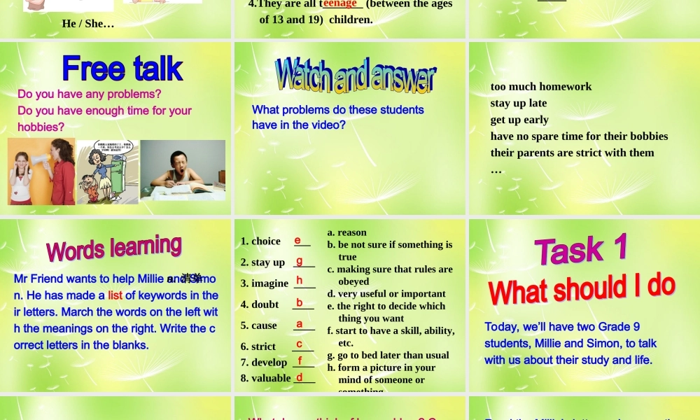 九年级英语上册(Unit 3 Teenage problems Reading)课件 (新版)牛津版 课件