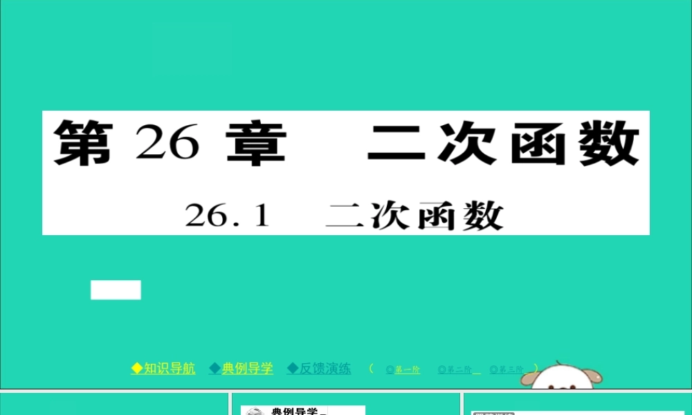 九年级数学下册 第26章 二次函数 261 二次函数习题课件 (新版)华东师大版 课件