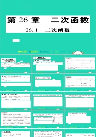 九年级数学下册 第26章 二次函数 261 二次函数习题课件 (新版)华东师大版 课件