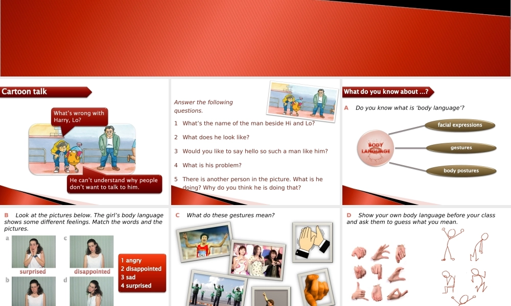 九年级英语上：Unit 1 Body language Reading课件上海牛津版 课件